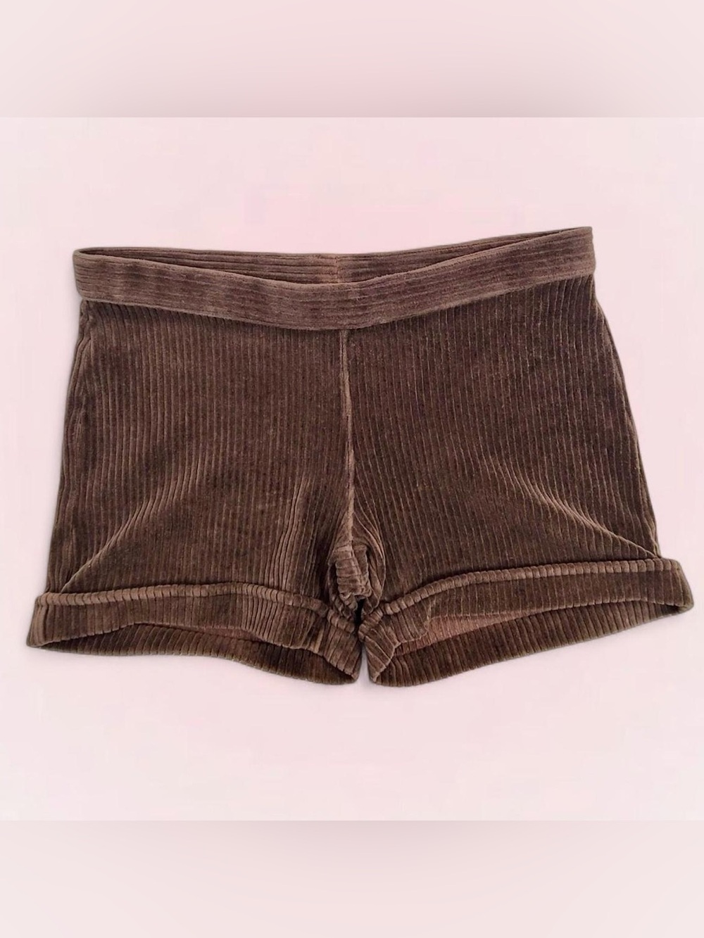 Brown Corduroy Shortie Lounge Shorts